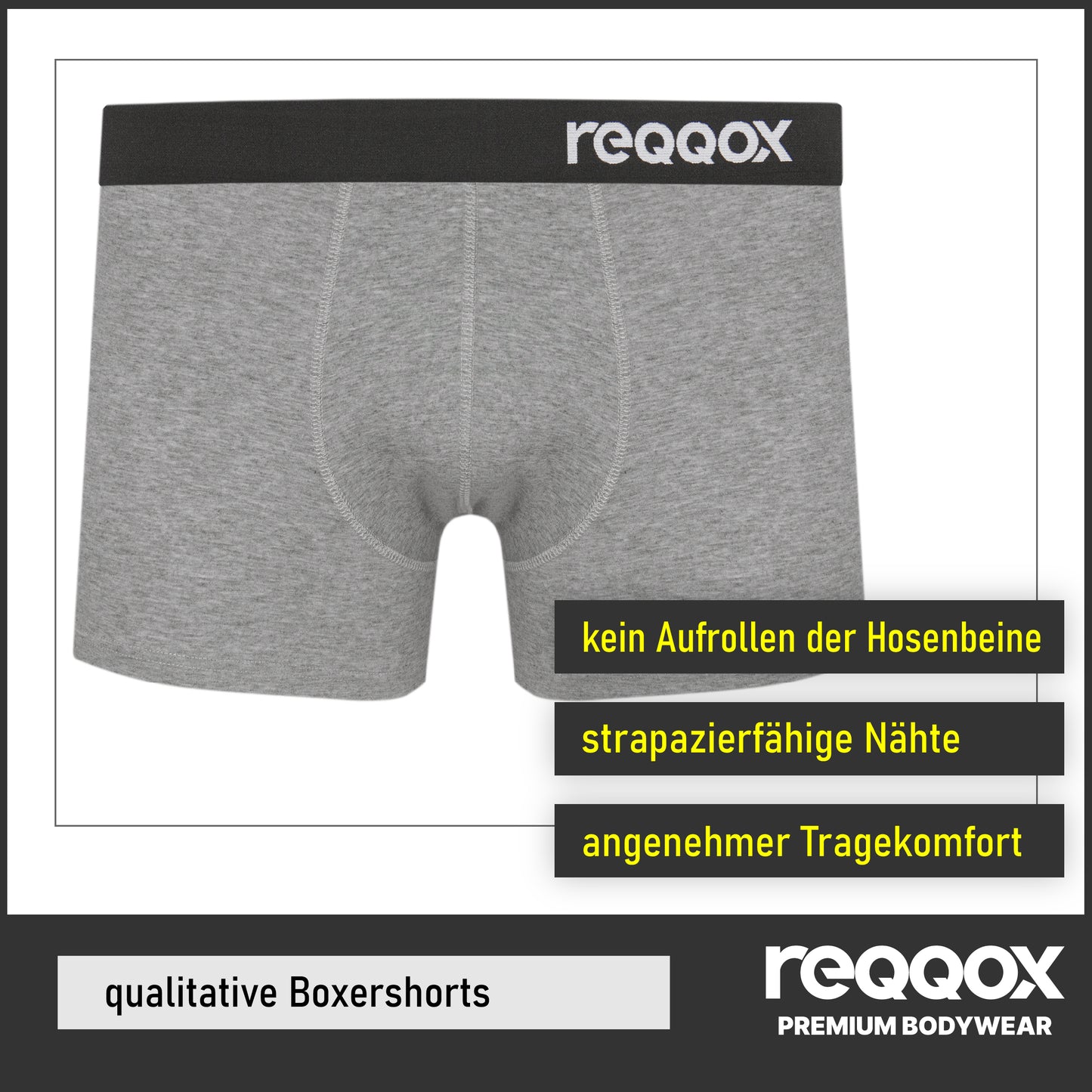 REQQOX Boxershorts Grau 6er Pack
