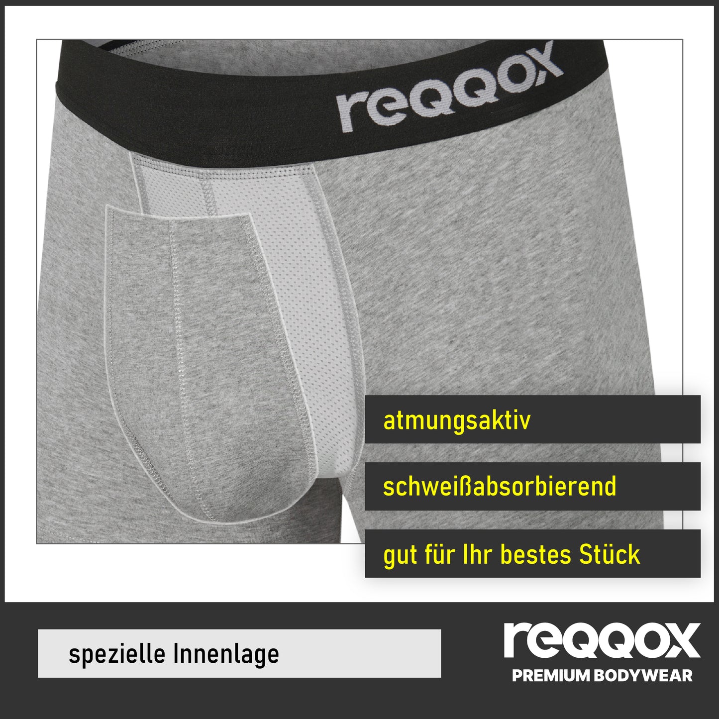 REQQOX Boxershorts Grau 6er Pack