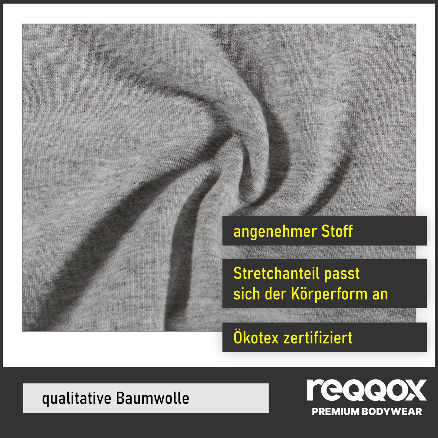 REQQOX Boxershorts Grau 6er Pack