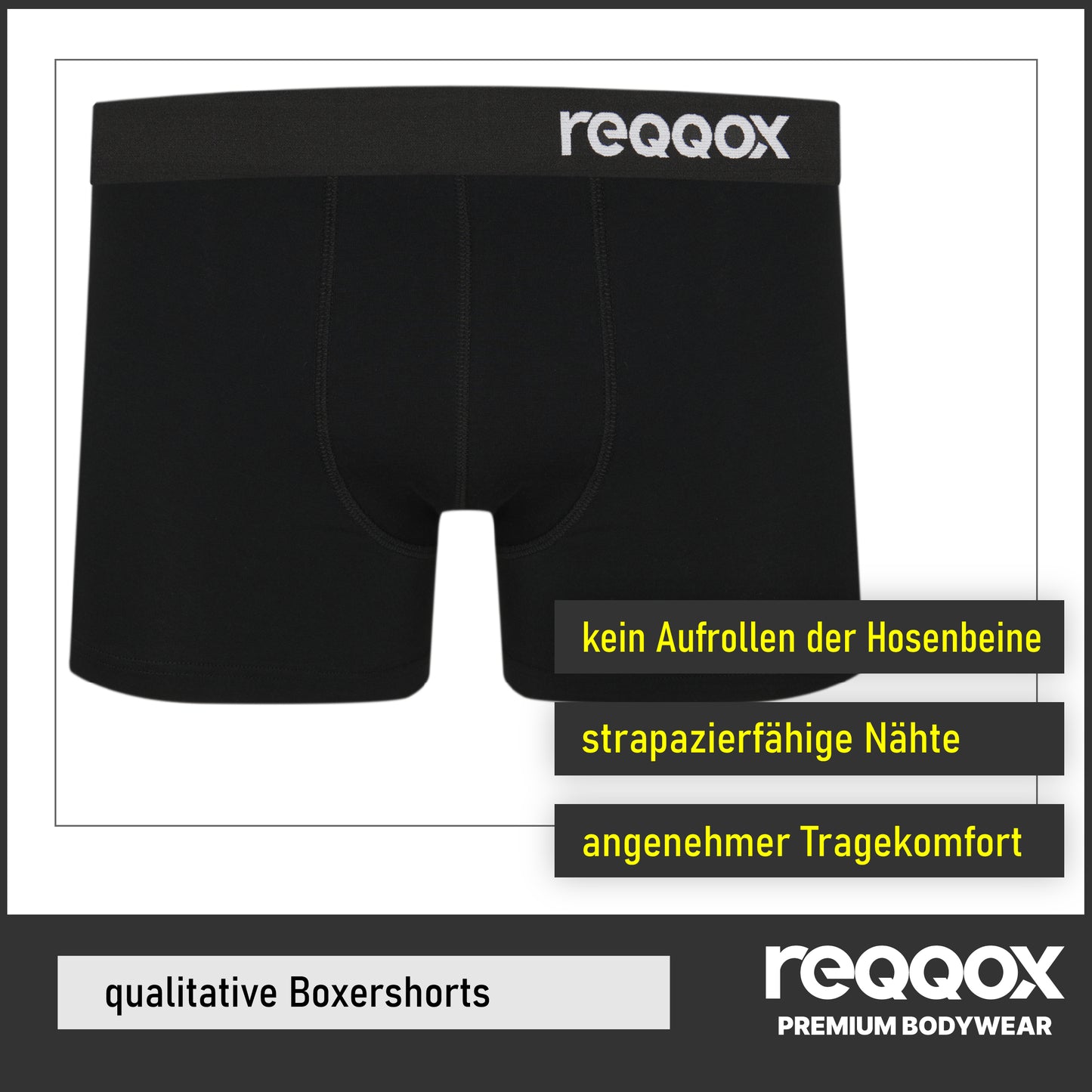 REQQOX Boxershorts Schwarz 6er Pack