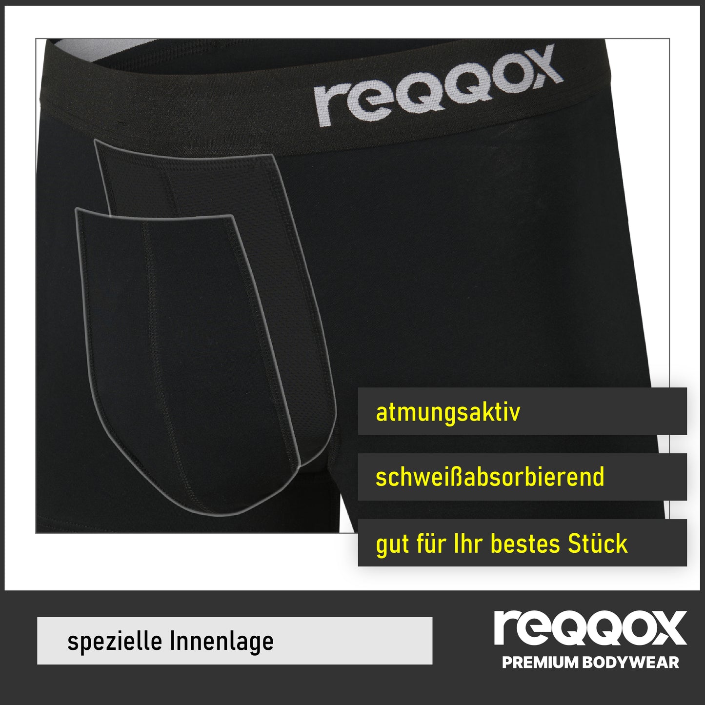 REQQOX Boxershorts Schwarz 6er Pack