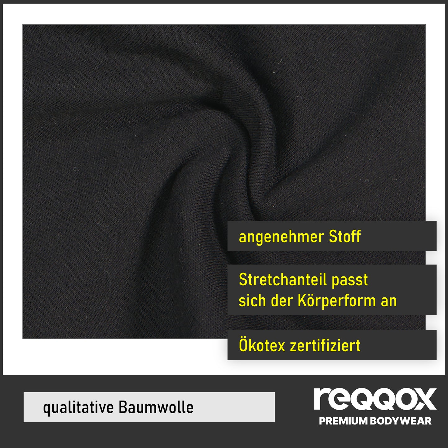 REQQOX Boxershorts Schwarz 6er Pack