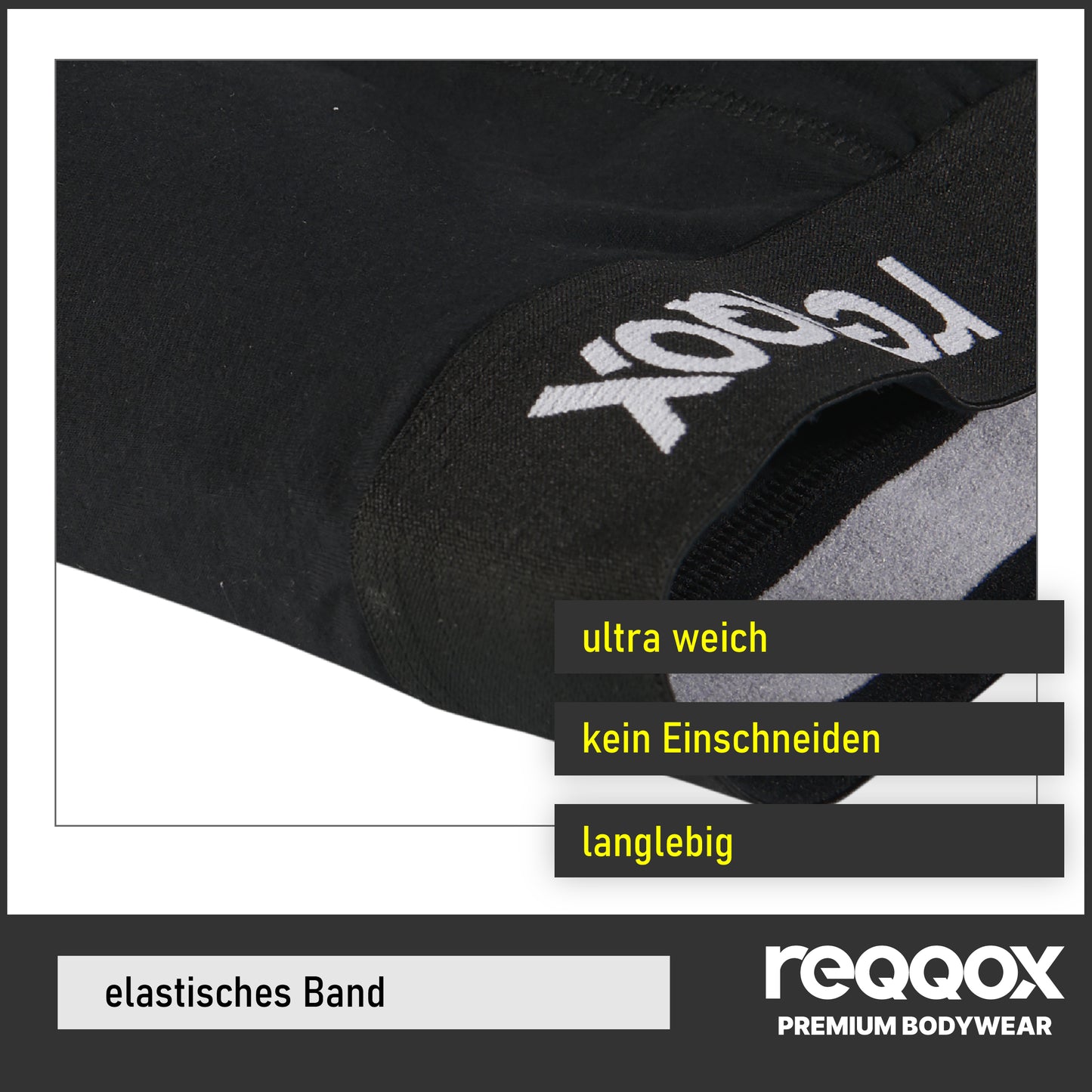 REQQOX Boxershorts Schwarz 6er Pack