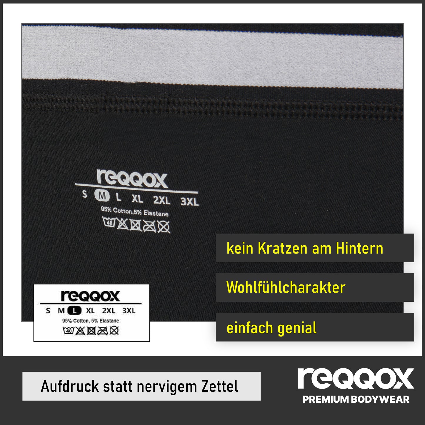 REQQOX Boxershorts Schwarz 6er Pack