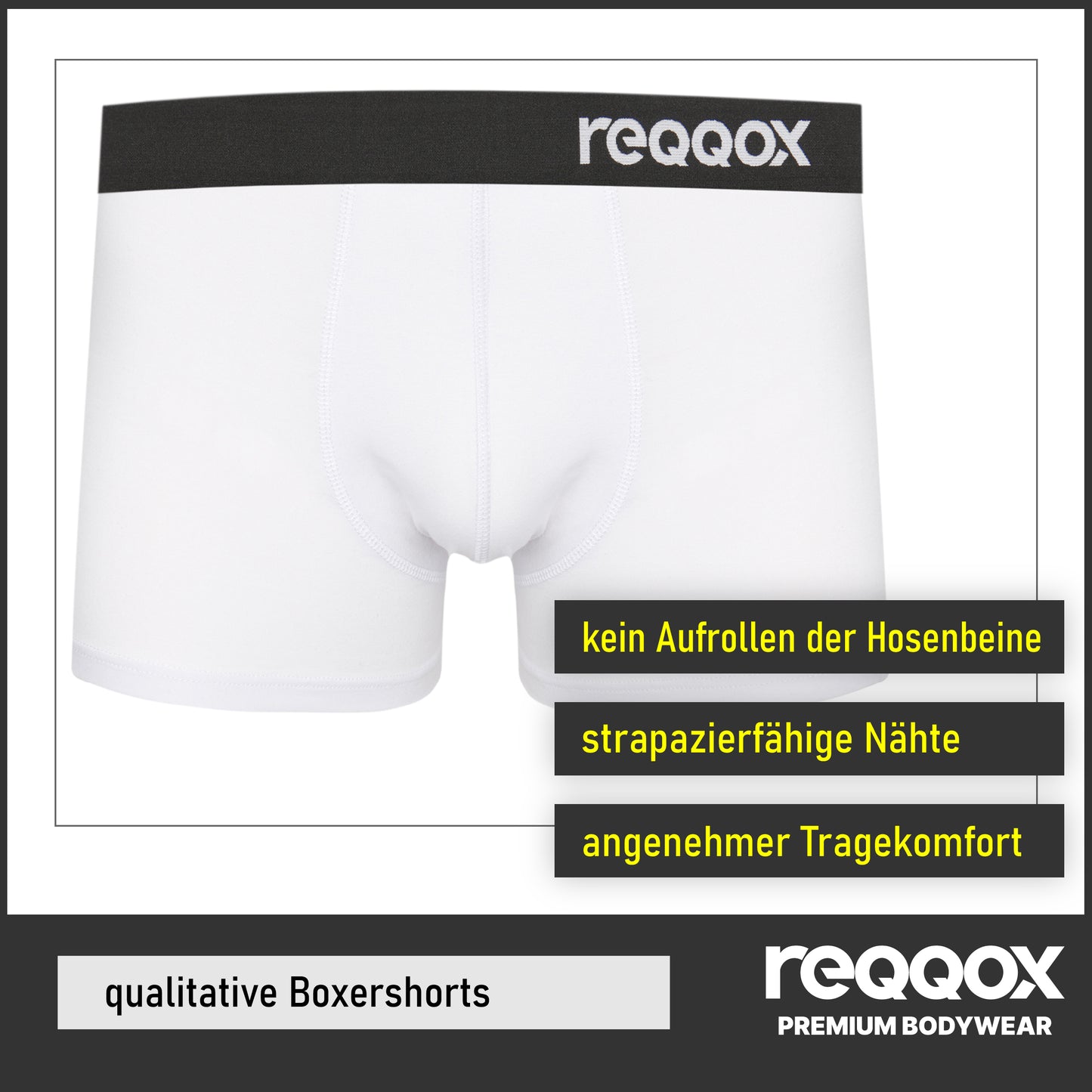 REQQOX Boxershorts Weiß 6er Pack