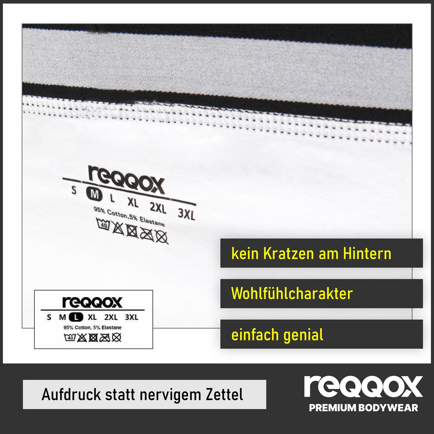 REQQOX Boxershorts Weiß 6er Pack