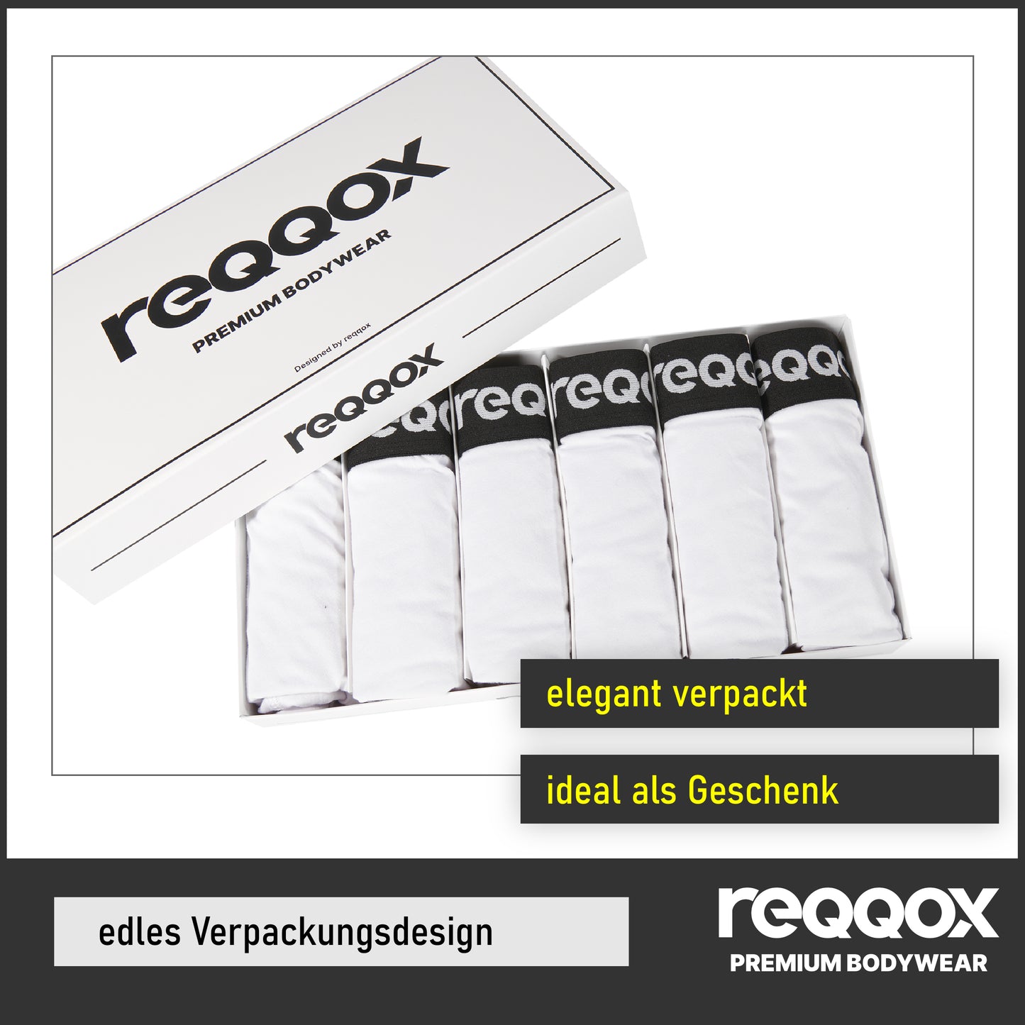 REQQOX Boxershorts Weiß 6er Pack